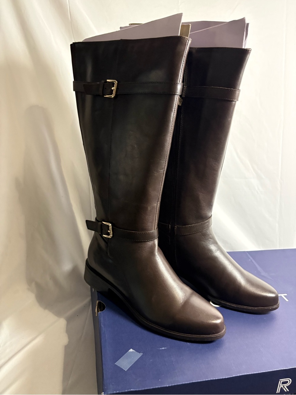 New Rockport Tall Leather Riding Boots - Brown size 10 - Picture 4 of 8